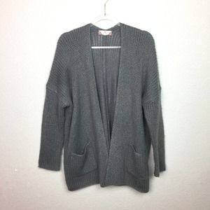 PINK ROSE Charcoal Loose Knit Cardigan Size M